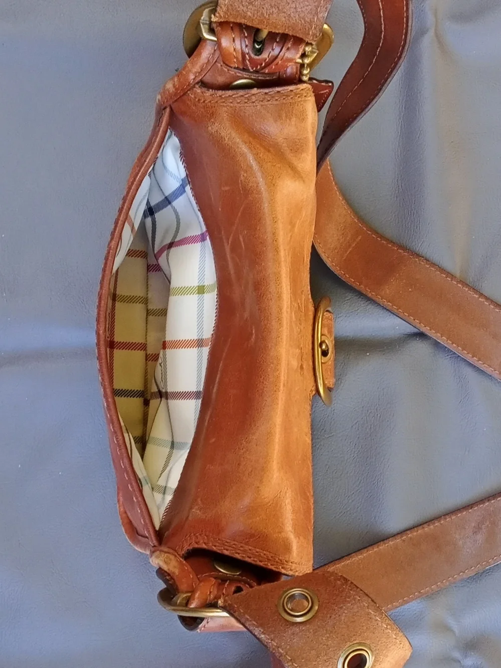 Coach Tan Leather Buckle Shoulder Bag